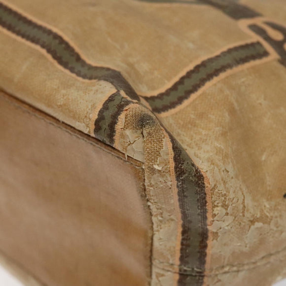 FENDI Hand Bag Nylon Beige Auth ti2956