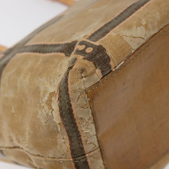 FENDI Hand Bag Nylon Beige Auth ti2956