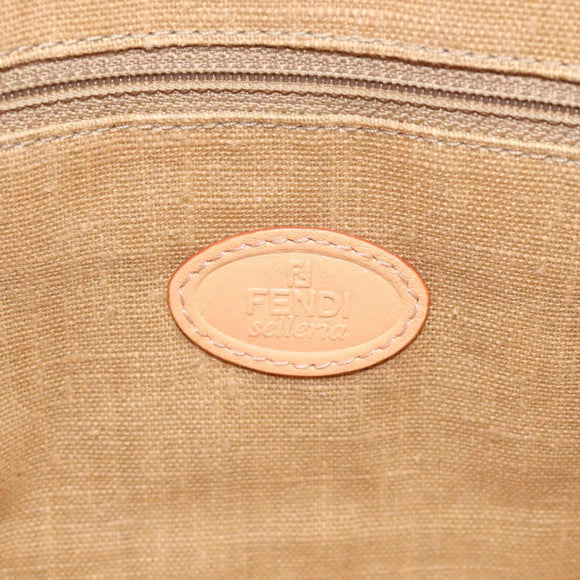 FENDI Hand Bag Nylon Beige Auth ti2956
