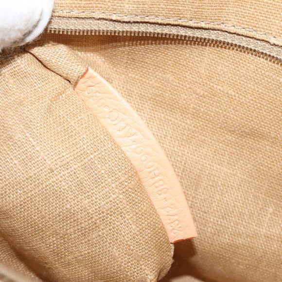 FENDI Hand Bag Nylon Beige Auth ti2956