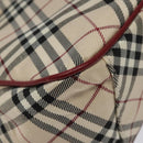 BURBERRY Nova Check Blue Label Hand Bag Nylon Beige Auth ti2957-16