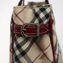 BURBERRY Nova Check Blue Label Hand Bag Nylon Beige Auth ti2957-10