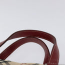 BURBERRY Nova Check Blue Label Hand Bag Nylon Beige Auth ti2957-8