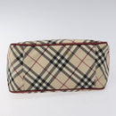 BURBERRY Nova Check Blue Label Hand Bag Nylon Beige Auth ti2957-5