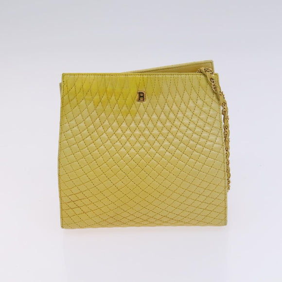 TORY BURCH Bally Tote Bag PVC Leather 2Set Black Yellow Auth ti2961