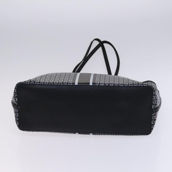 TORY BURCH Bally Tote Bag PVC Leather 2Set Black Yellow Auth ti2961