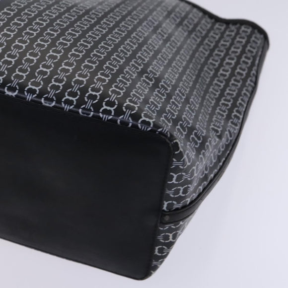 TORY BURCH Bally Tote Bag PVC Leather 2Set Black Yellow Auth ti2961