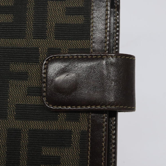 FENDI Zucca Canvas Day Planner Cover Brown Black Auth ti2962