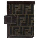 FENDI Zucca Canvas Day Planner Cover Brown Black Auth ti2962-3