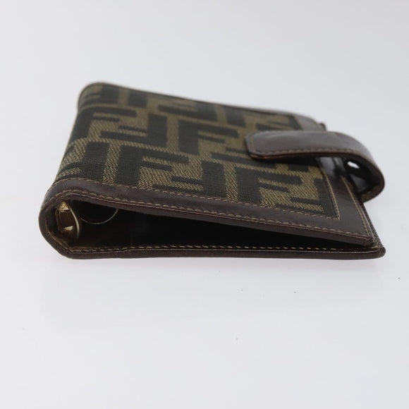 FENDI Zucca Canvas Day Planner Cover Brown Black Auth ti2962