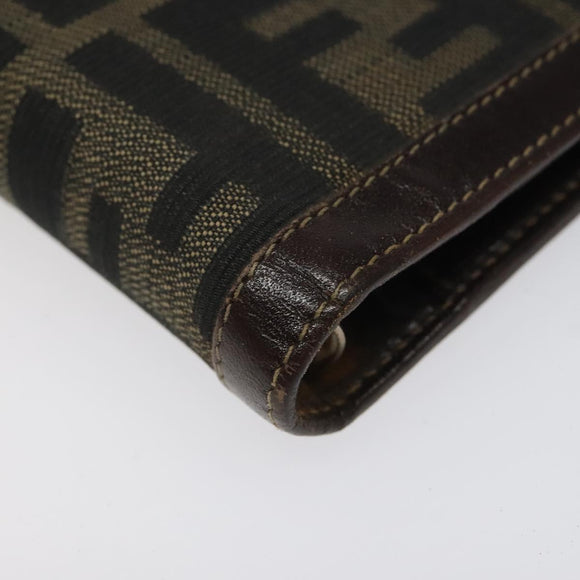 FENDI Zucca Canvas Day Planner Cover Brown Black Auth ti2962