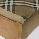 Burberrys Nova Check Blue Label Hand Bag Canvas Brown Auth ti2966-9
