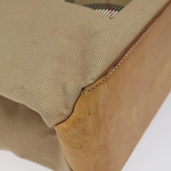 Burberrys Nova Check Blue Label Hand Bag Canvas Brown Auth ti2966