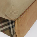 Burberrys Nova Check Blue Label Hand Bag Canvas Brown Auth ti2966-16