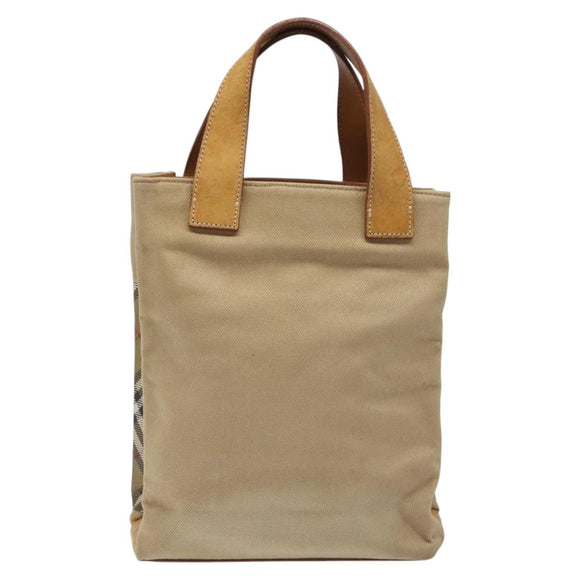 Burberrys Nova Check Blue Label Hand Bag Canvas Brown Auth ti2966