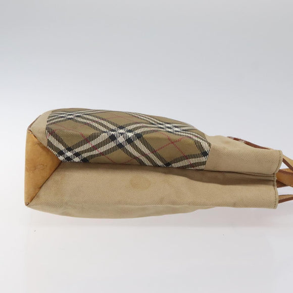 Burberrys Nova Check Blue Label Hand Bag Canvas Brown Auth ti2966