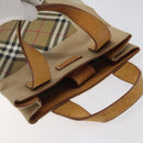 Burberrys Nova Check Blue Label Hand Bag Canvas Brown Auth ti2966-6