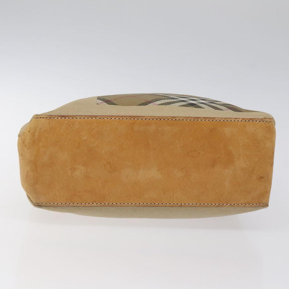 Burberrys Nova Check Blue Label Hand Bag Canvas Brown Auth ti2966