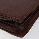 Burberrys Clutch Bag Leather Brown Auth ti2967-15