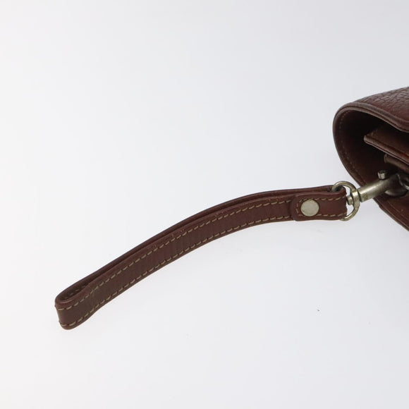 Burberrys Clutch Bag Leather Brown Auth ti2967