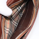 Burberrys Clutch Bag Leather Brown Auth ti2967-21