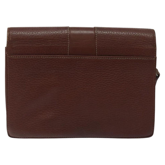 Burberrys Clutch Bag Leather Brown Auth ti2967