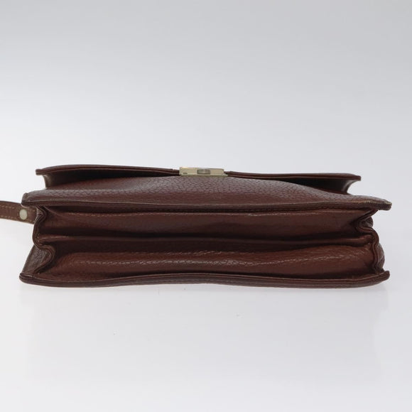 Burberrys Clutch Bag Leather Brown Auth ti2967