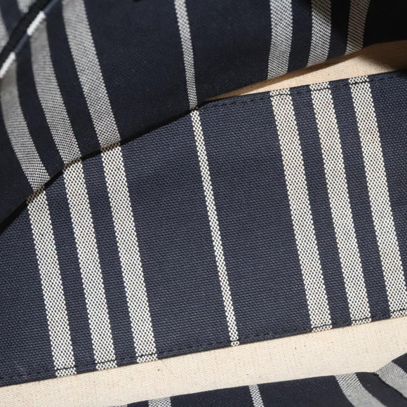 BURBERRY Shoulder Bag Canvas Navy Silver Auth ti2969