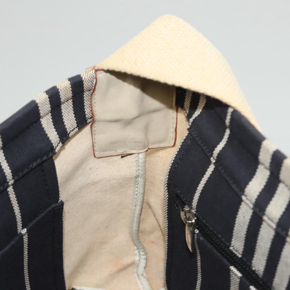 BURBERRY Shoulder Bag Canvas Navy Silver Auth ti2969