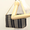 BURBERRY Shoulder Bag Canvas Navy Silver Auth ti2969-22