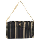 BURBERRY Shoulder Bag Canvas Navy Silver Auth ti2969-13