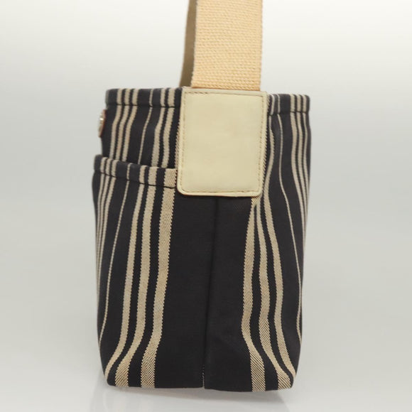 BURBERRY Shoulder Bag Canvas Navy Silver Auth ti2969