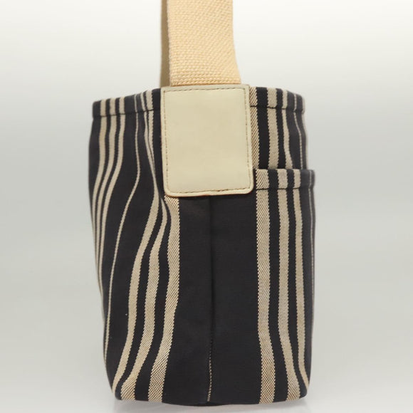 BURBERRY Shoulder Bag Canvas Navy Silver Auth ti2969