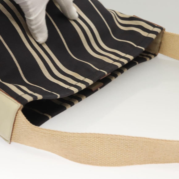 BURBERRY Shoulder Bag Canvas Navy Silver Auth ti2969