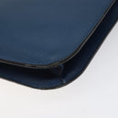 FENDI Clutch Bag Leather Blue Auth ti2970-15
