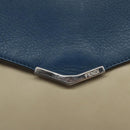 FENDI Clutch Bag Leather Blue Auth ti2970-8