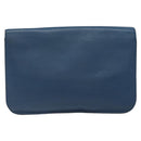 FENDI Clutch Bag Leather Blue Auth ti2970-2