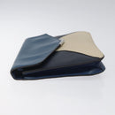 FENDI Clutch Bag Leather Blue Auth ti2970-4