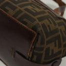 FENDI Zucca Canvas Hand Bag Black Brown Auth ti2971-13