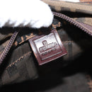 FENDI Zucca Canvas Hand Bag Black Brown Auth ti2971-16