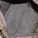 FENDI Zucca Canvas Hand Bag Black Brown Auth ti2971-17