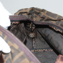 FENDI Zucca Canvas Hand Bag Black Brown Auth ti2971-19