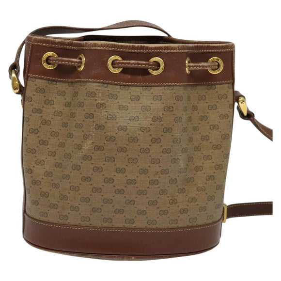 GUCCI Micro GG Supreme Shoulder Bag Beige Gold 007 86 0044 Auth ti2975