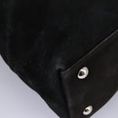 GUCCI Hand Bag Suede 2way Black Silver Auth ti2978-9
