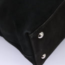GUCCI Hand Bag Suede 2way Black Silver Auth ti2978-16