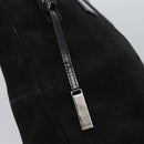 GUCCI Hand Bag Suede 2way Black Silver Auth ti2978-18