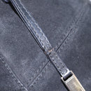 GUCCI Hand Bag Suede 2way Black Silver Auth ti2978-10