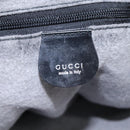 GUCCI Hand Bag Suede 2way Black Silver Auth ti2978-20