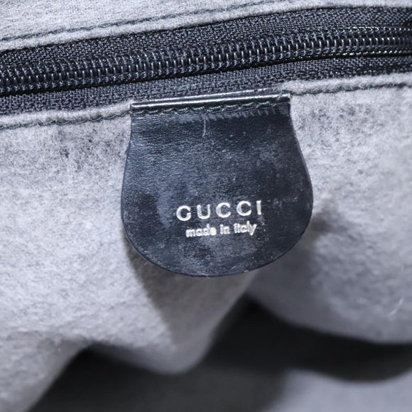 GUCCI Hand Bag Suede 2way Black Silver Auth ti2978