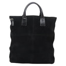 GUCCI Hand Bag Suede 2way Black Silver Auth ti2978-13